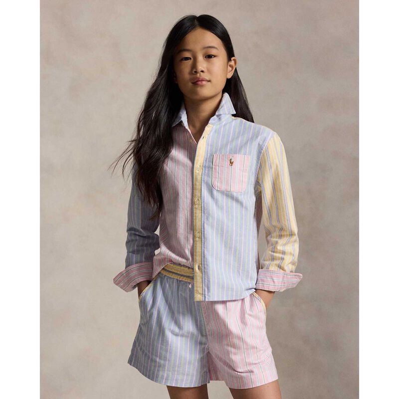 Polo Ralph Lauren Striped Cotton Oxford Boxy Fun Shirt 7-10Y image number 1